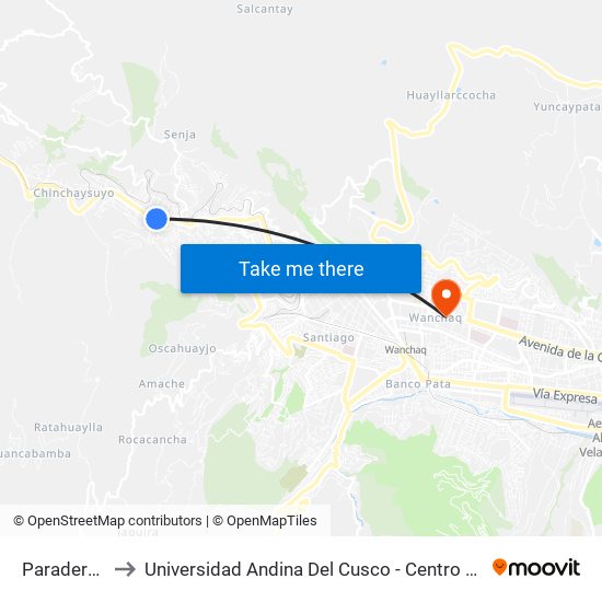 Paraderosat to Universidad Andina Del Cusco - Centro De Idiomas map