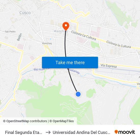 Final Segunda Etapa Viva El Peru to Universidad Andina Del Cusco - Centro De Idiomas map