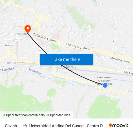 Cevicheria to Universidad Andina Del Cusco - Centro De Idiomas map