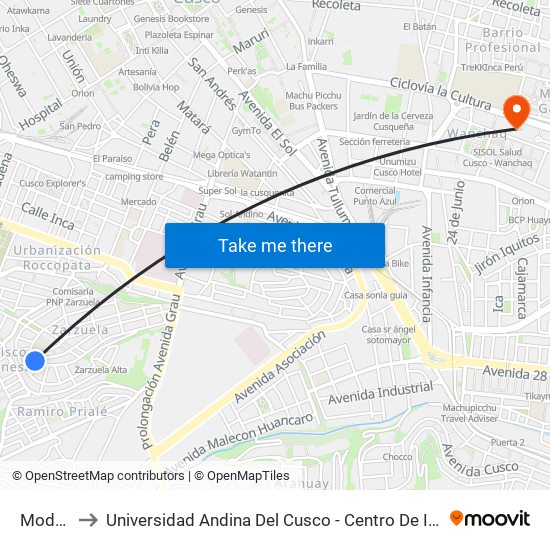 Modulo to Universidad Andina Del Cusco - Centro De Idiomas map