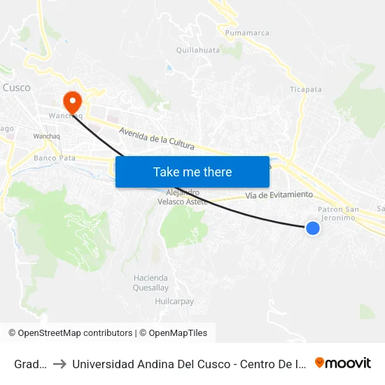 Gradas to Universidad Andina Del Cusco - Centro De Idiomas map