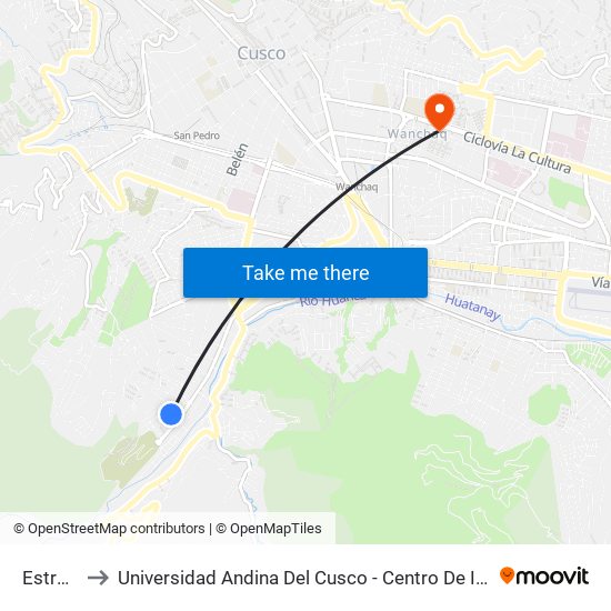 Estrella to Universidad Andina Del Cusco - Centro De Idiomas map
