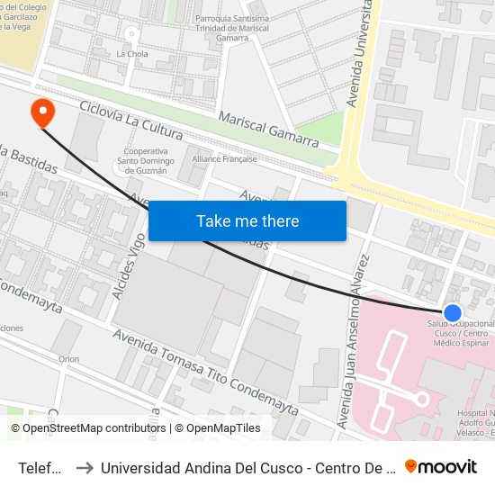 Telefono to Universidad Andina Del Cusco - Centro De Idiomas map