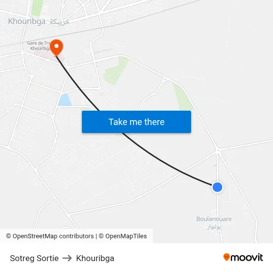 Sotreg Exit to Khouribga map