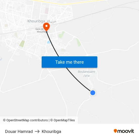 Hamrad Village to Khouribga map