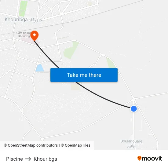 Swimming Pools to Khouribga map