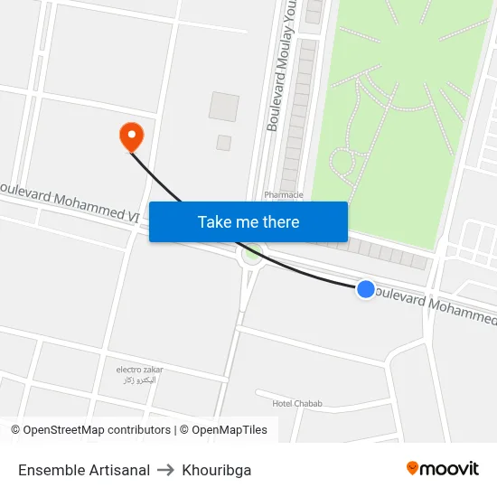 Artisanal Ensemble to Khouribga map