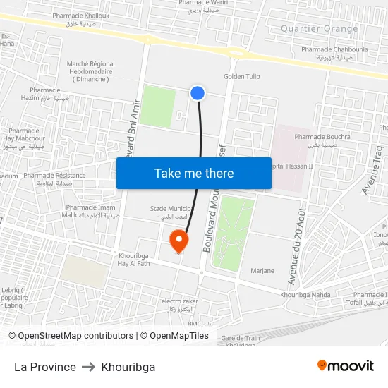 The Province to Khouribga map