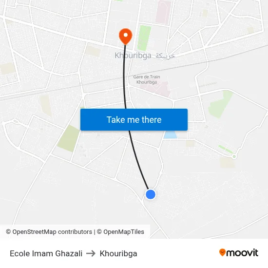 Imam Ghazali School to Khouribga map