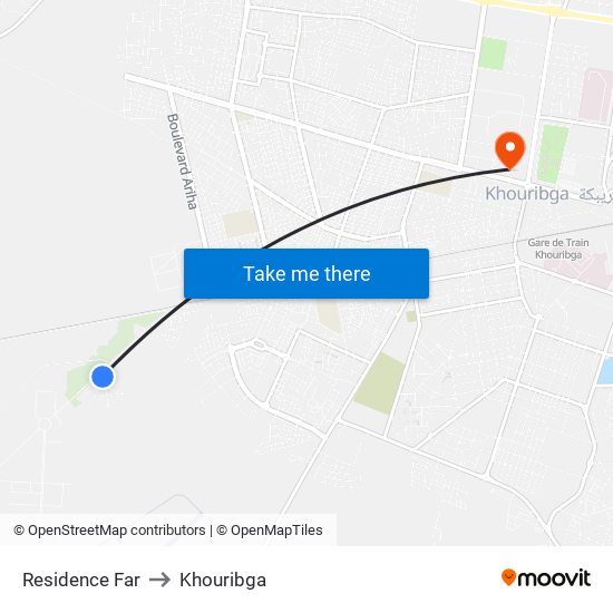 Residence Far to Khouribga map