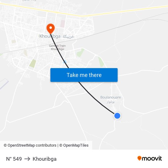 N° 549 to Khouribga map