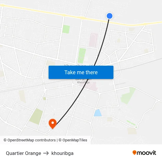 Quartier Orange to khouribga map