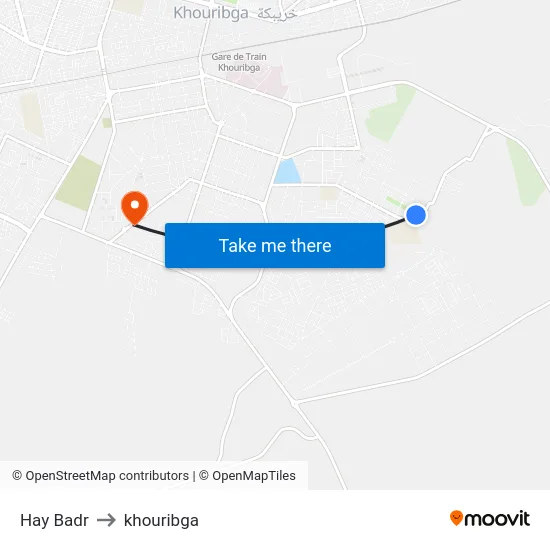 Hay Badr to khouribga map
