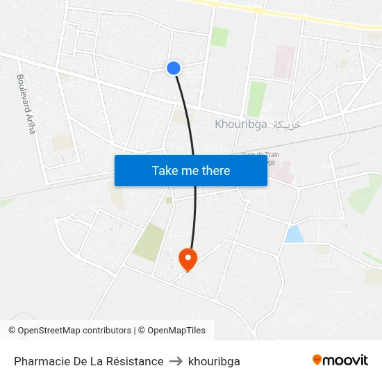 Resistance Pharmacy to Khouribga map