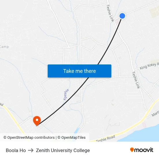 Boola Ho to Zenith University College map
