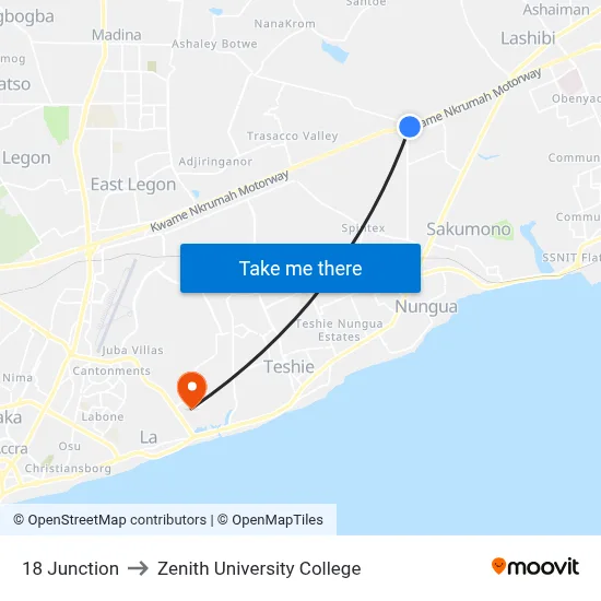 18 Junction to Zenith University College map