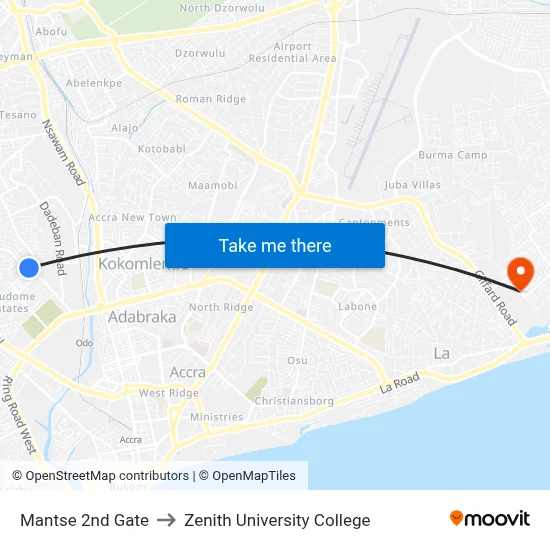 Mantse 2nd Gate to Zenith University College map