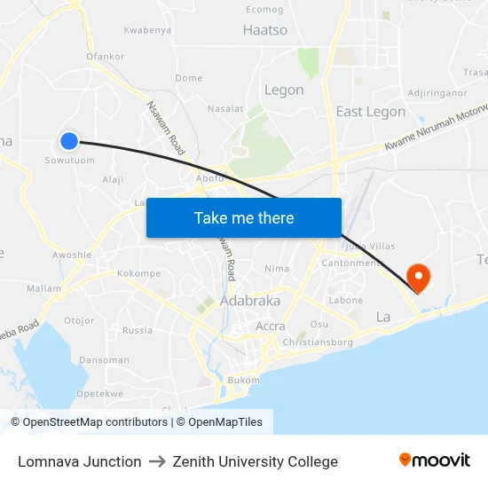 Lomnava Junction to Zenith University College map
