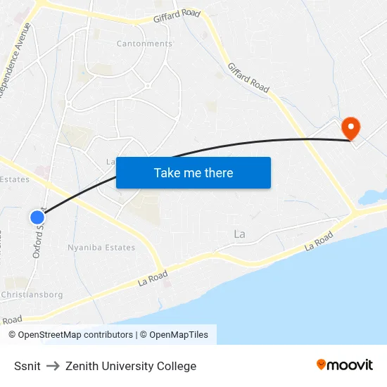 Ssnit to Zenith University College map