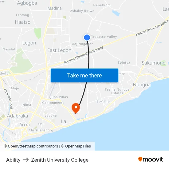 Ability to Zenith University College map