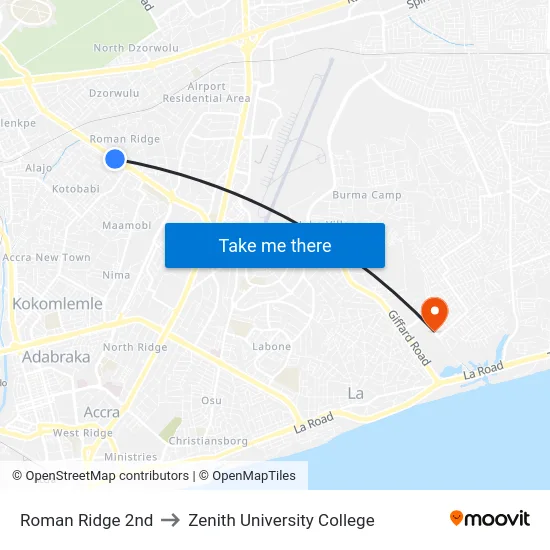 Roman Ridge 2nd to Zenith University College map