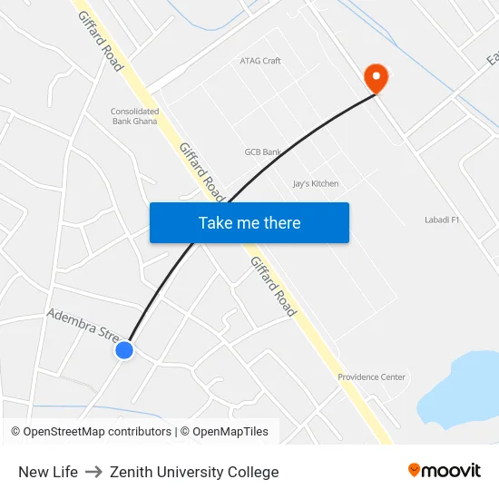 New Life to Zenith University College map