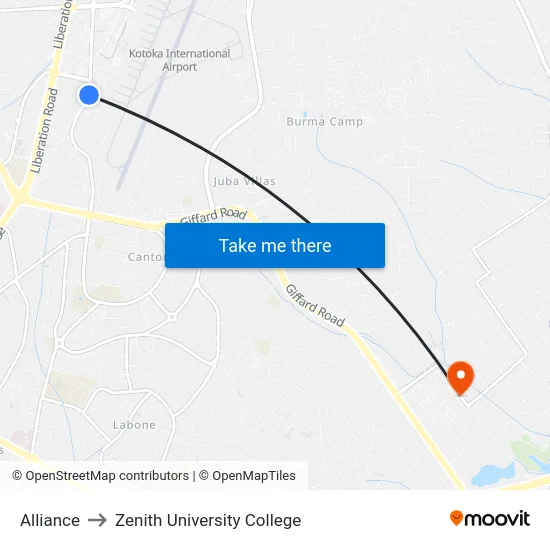 Alliance to Zenith University College map