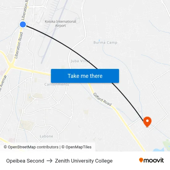 Opeibea Second to Zenith University College map