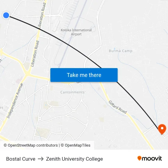 Bostal Curve to Zenith University College map