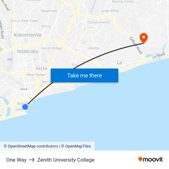 One Way to Zenith University College map