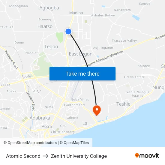 Atomic Second to Zenith University College map