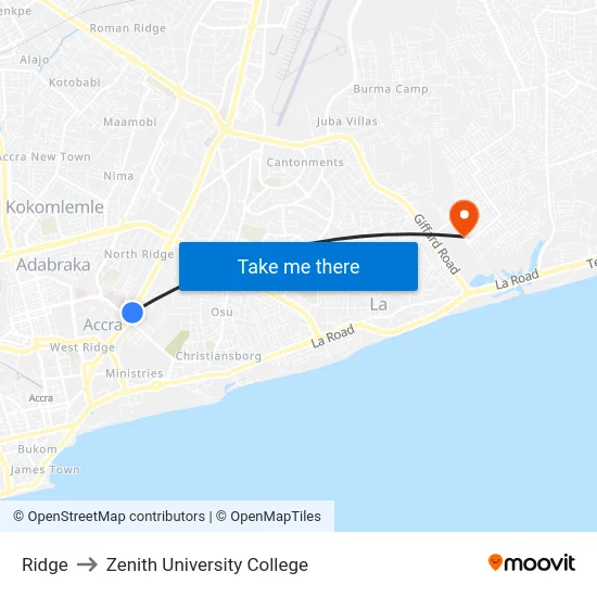 Ridge to Zenith University College map