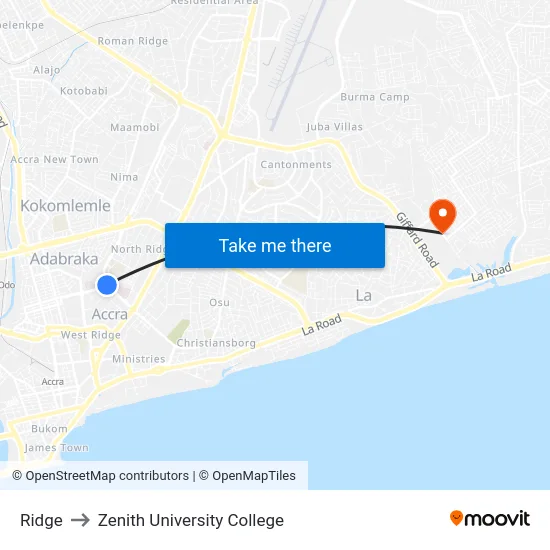 Ridge to Zenith University College map
