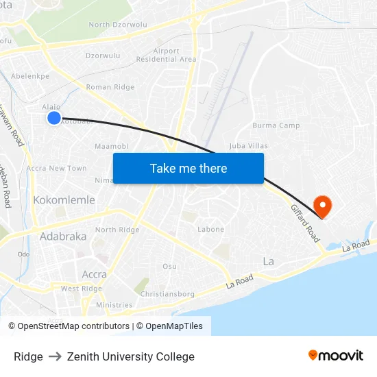 Ridge to Zenith University College map