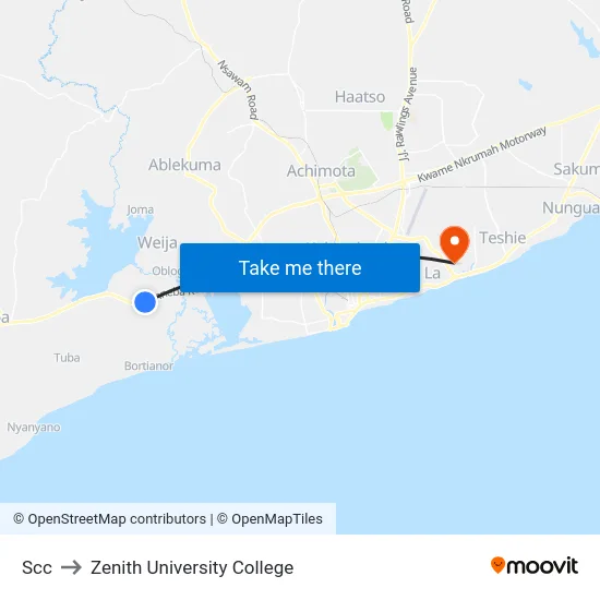 Scc to Zenith University College map