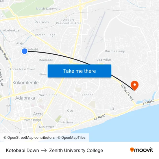 Kotobabi Down to Zenith University College map
