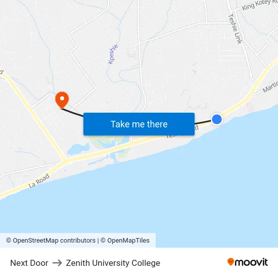 Next Door to Zenith University College map