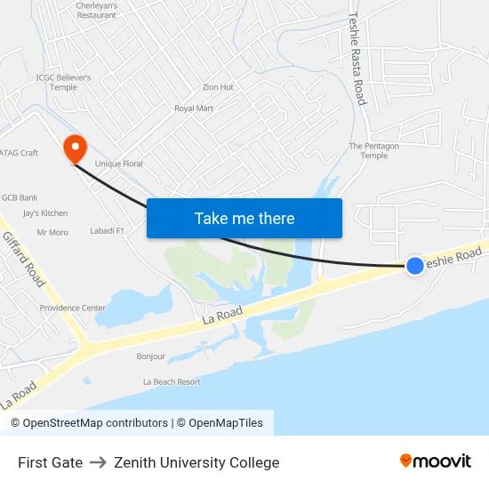 First Gate to Zenith University College map