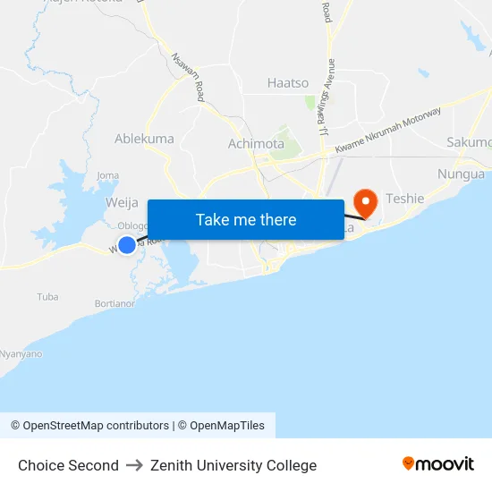 Choice Second to Zenith University College map