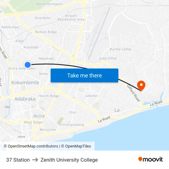 37 Station to Zenith University College map