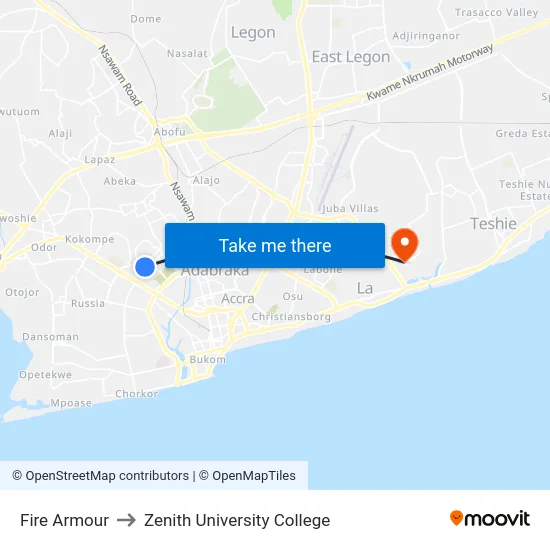 Fire Armour to Zenith University College map