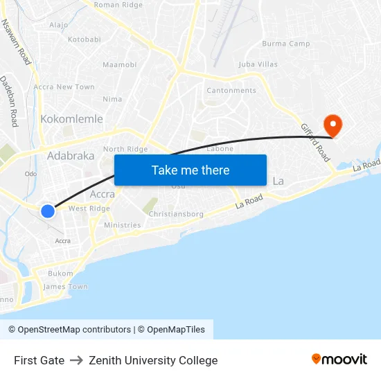 First Gate to Zenith University College map