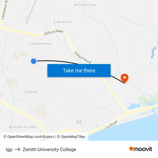 Igp to Zenith University College map