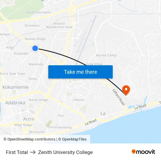 First Total to Zenith University College map
