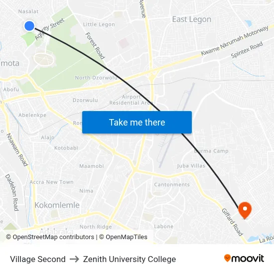 Village Second to Zenith University College map