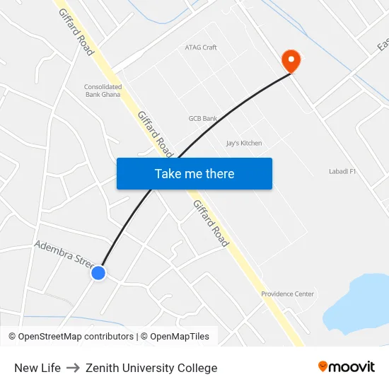 New Life to Zenith University College map