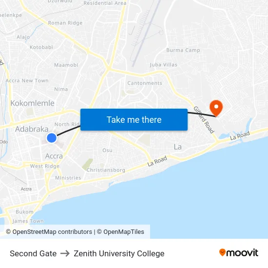 Second Gate to Zenith University College map