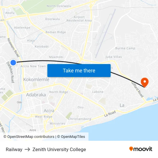 Railway to Zenith University College map