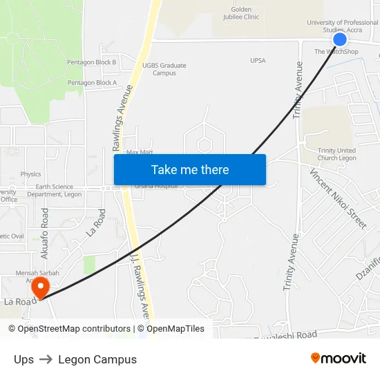 Ups to Legon Campus map