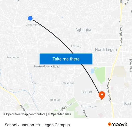 School Junction to Legon Campus map
